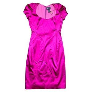 Zac Posen Women's Pink Cap Sleeve Knee Length Dress Size 0 Silk Formal